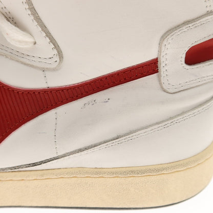 [Used] [Unused] Diadora HERITAGE MI BASKET Leather Basketball Sneakers White x Red [27] [Condition Rank S] [Men&