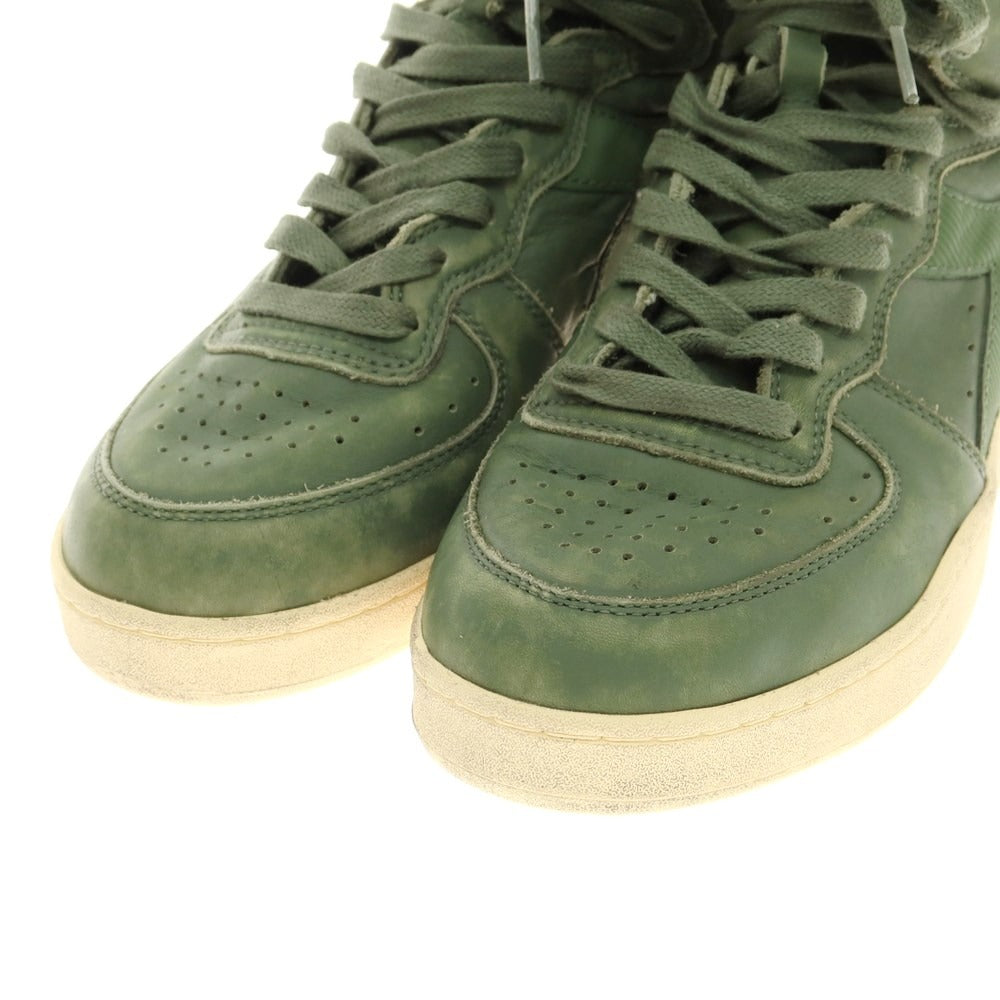 [Used] [Unused] Diadora Leather Distressed High-top Sneakers Green [27] [Condition Rank S] [Men&