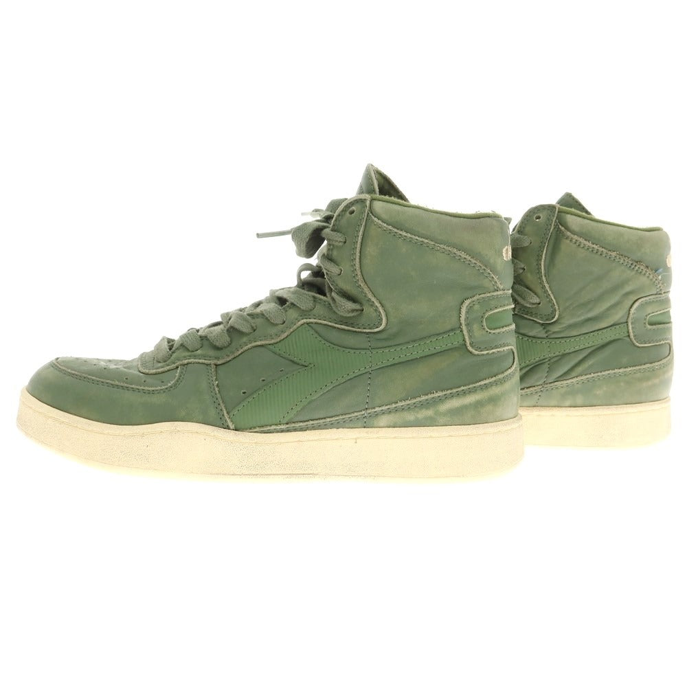 [Used] [Unused] Diadora Leather Distressed High-top Sneakers Green [27] [Condition Rank S] [Men&