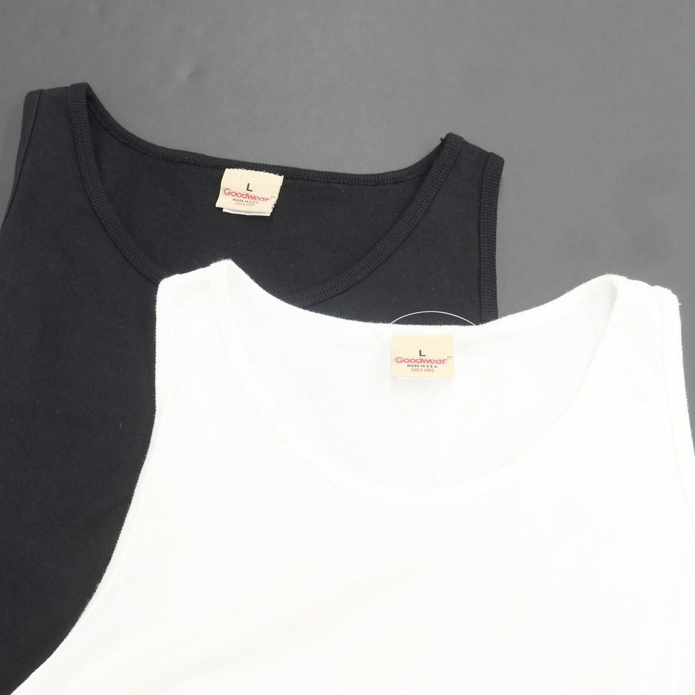 [Used] Good wear 2-piece set heavy-ounce cotton tank tops, white x black [L/L] [Condition rank B] ​​[Men&