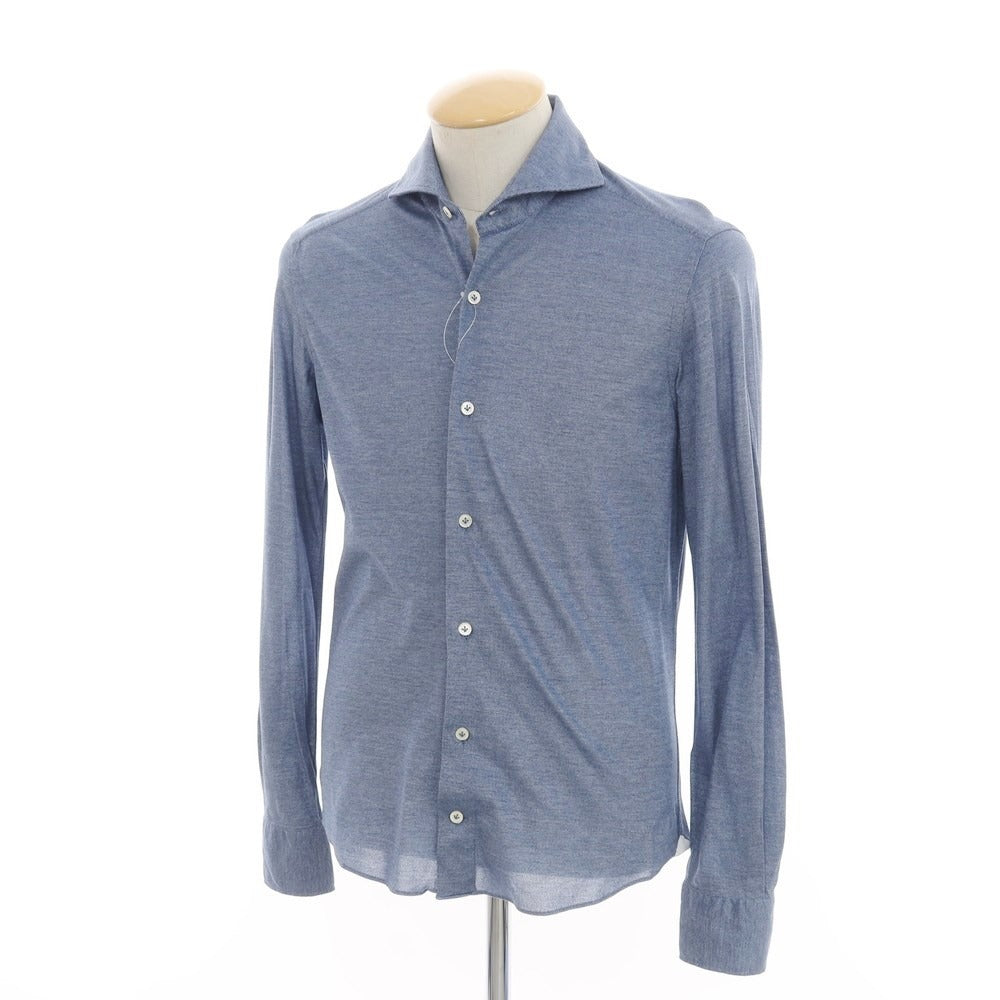 [Used] Giannetto Cotton Pique Horizontal Collar Casual Shirt Blue [38] [Condition Rank A] [Men&