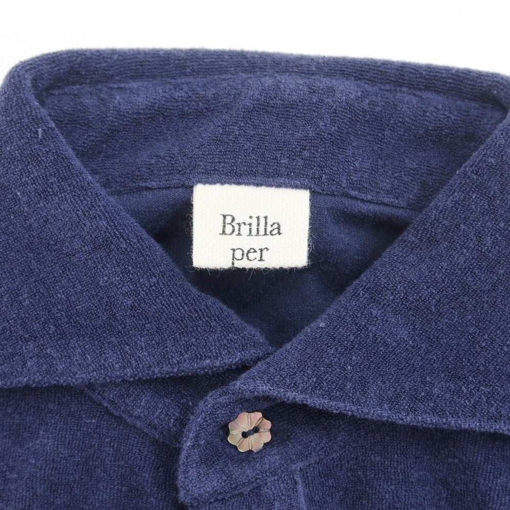 [Used] Brilla per il gusto Cotton polyester pile short sleeve shirt Navy [Size XS] [NVY] [S/S] [Condition Rank B] ​​[Men&