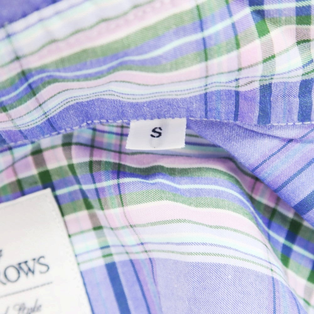 [Used] UNITED ARROWS Cotton Check Wide Collar Casual Shirt Lavender [S] [Condition Rank B] ​​[Men&