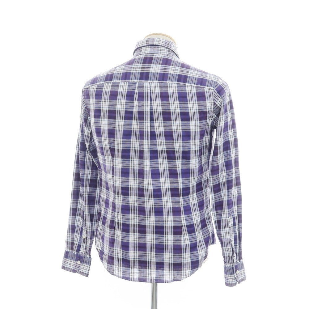 [Used] EDIFICE Cotton Linen Check Casual Shirt Purple [38] [Condition Rank B] ​​[Men&