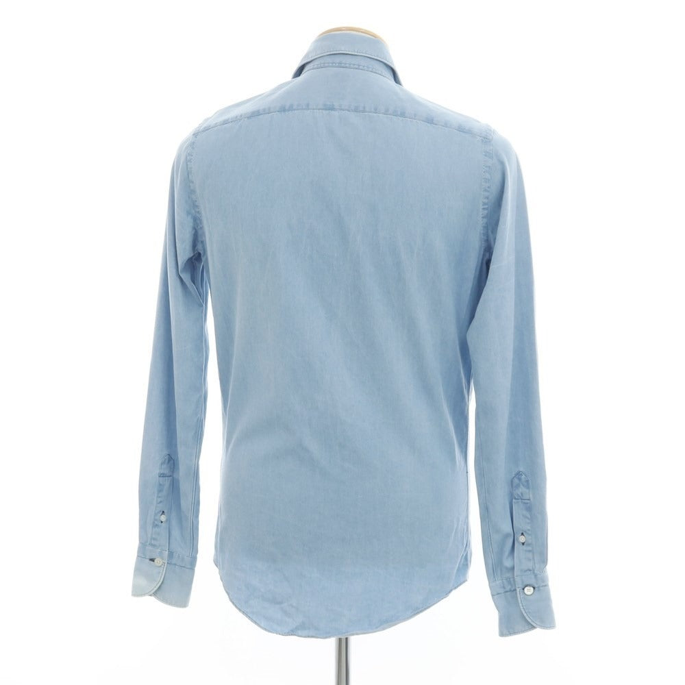 [Used] Finamore Chambray Casual Shirt, Light Blue [37] [Condition Rank C] [Men&