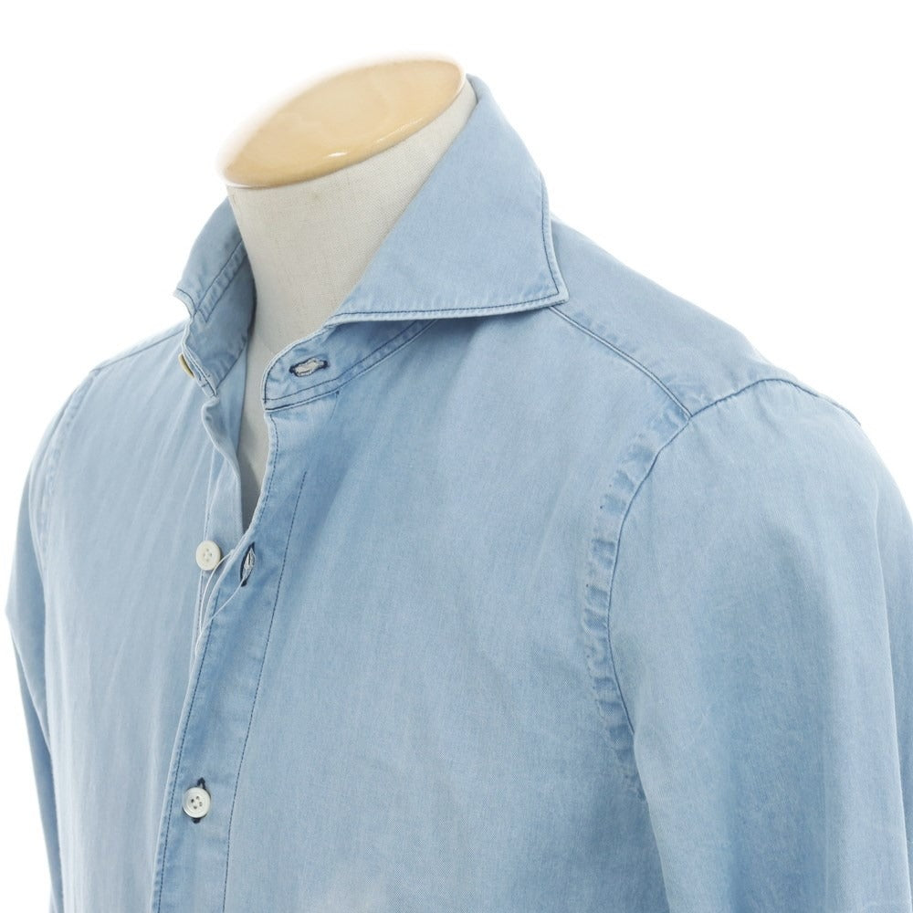 [Used] Finamore Chambray Casual Shirt, Light Blue [37] [Condition Rank C] [Men&