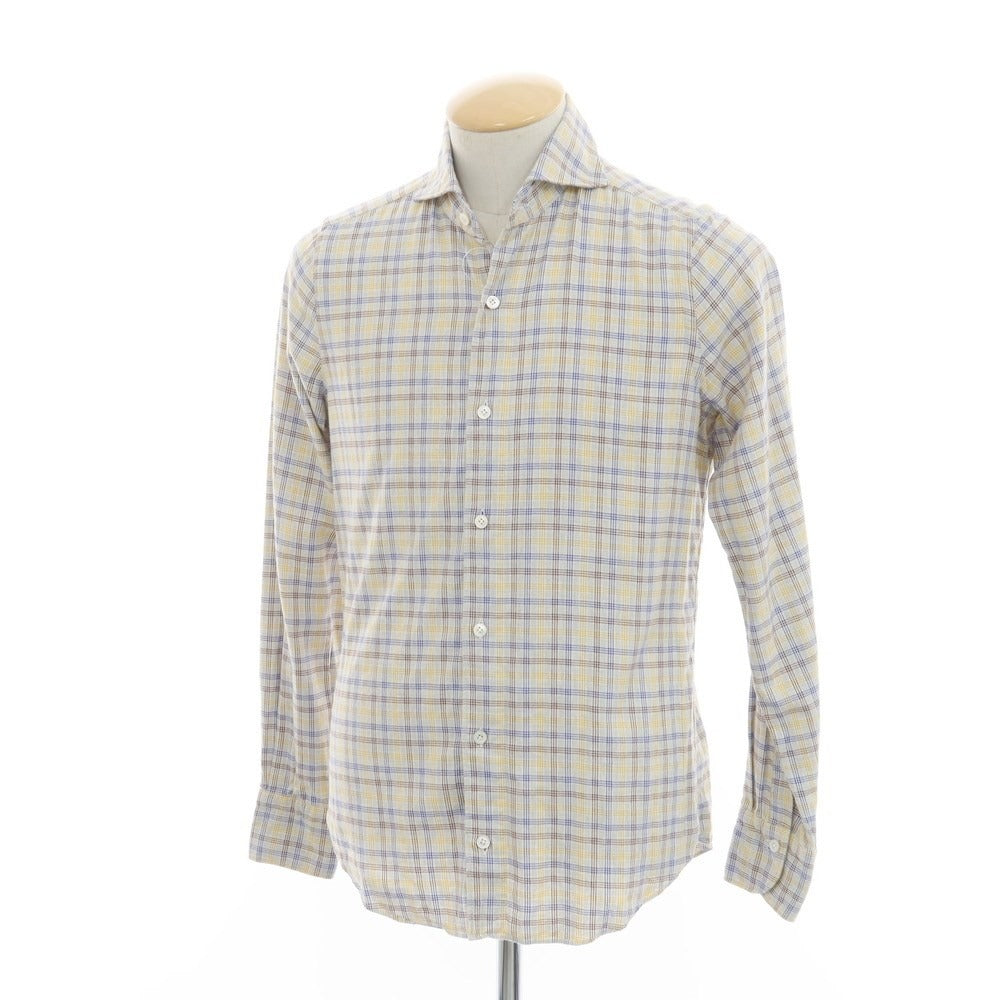 [Used] Finamore Check Flannel Shirt Gray x Yellow x Blue [37] [Condition Rank B] ​​[Men&