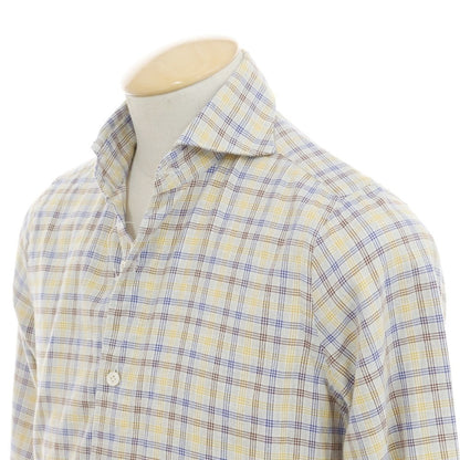 [Used] Finamore Check Flannel Shirt Gray x Yellow x Blue [37] [Condition Rank B] ​​[Men&