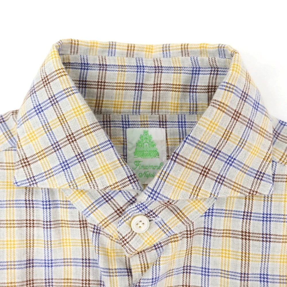 [Used] Finamore Check Flannel Shirt Gray x Yellow x Blue [37] [Condition Rank B] ​​[Men&