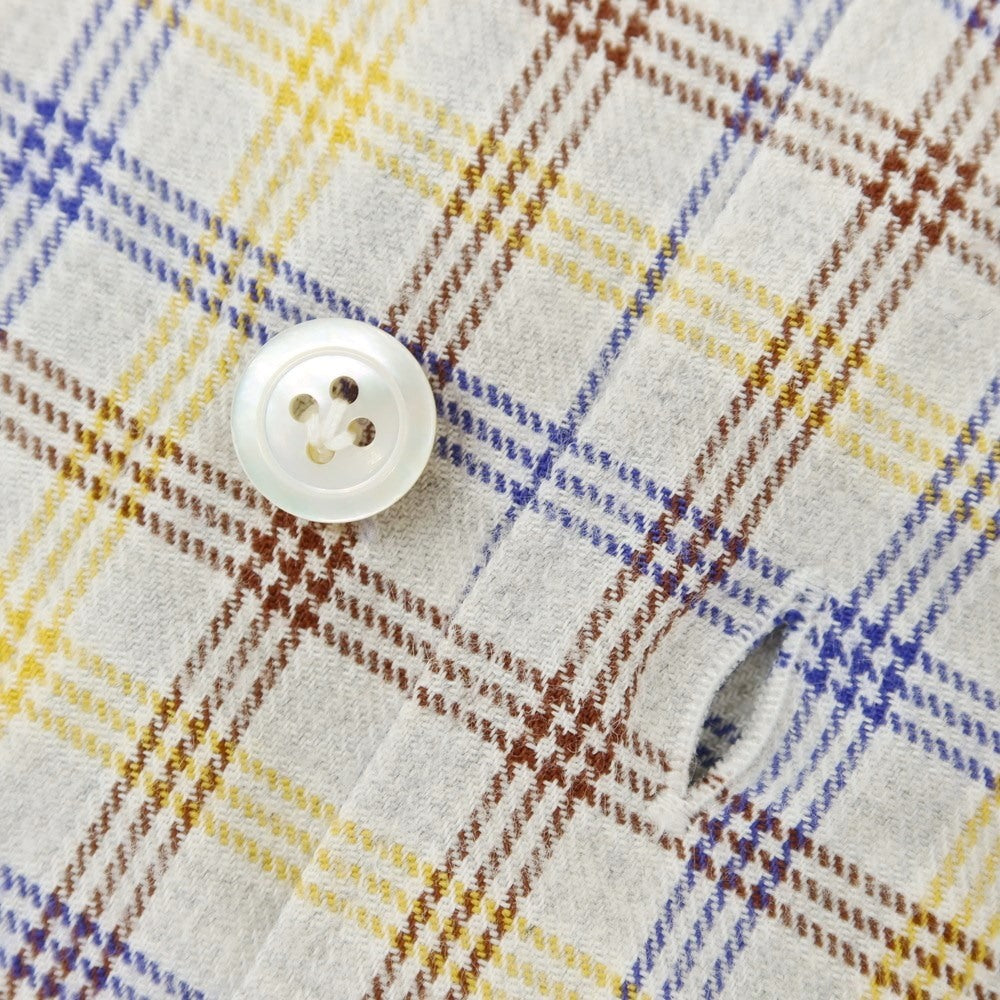 [Used] Finamore Check Flannel Shirt Gray x Yellow x Blue [37] [Condition Rank B] ​​[Men&