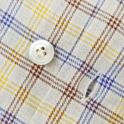 [Used] Finamore Check Flannel Shirt Gray x Yellow x Blue [37] [Condition Rank B] ​​[Men&