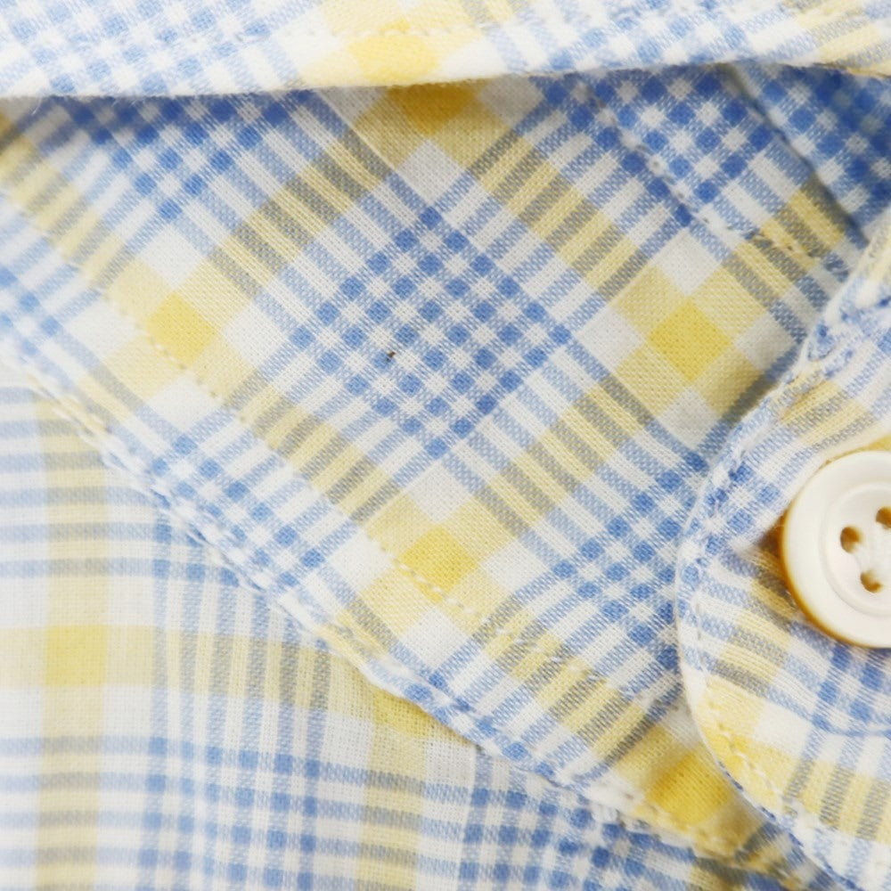 [Used] Finamore Check Cotton Casual Shirt Blue x Yellow x White [38] [Condition Rank B] ​​[Men&