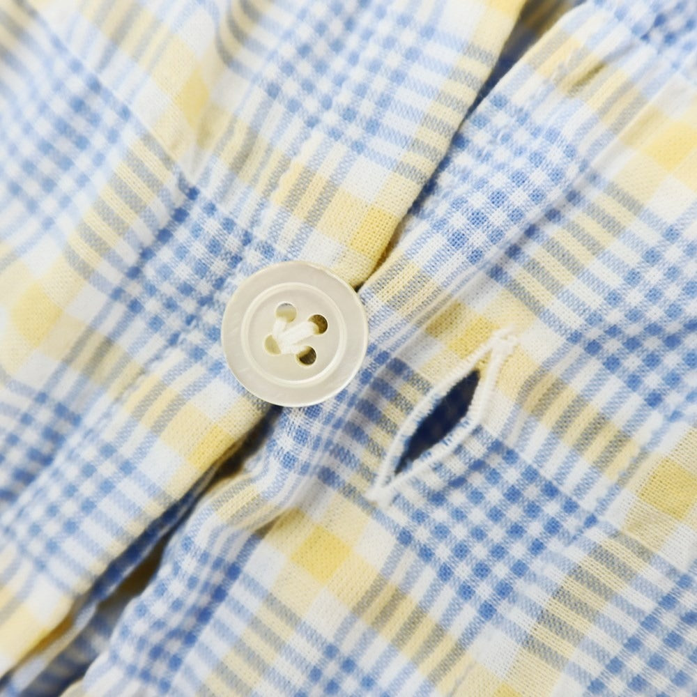 [Used] Finamore Check Cotton Casual Shirt Blue x Yellow x White [38] [Condition Rank B] ​​[Men&