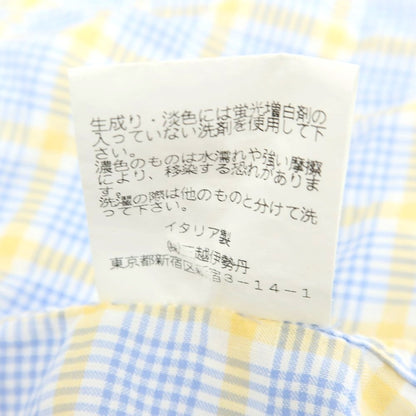 [Used] Finamore Check Cotton Casual Shirt Blue x Yellow x White [38] [Condition Rank B] ​​[Men&