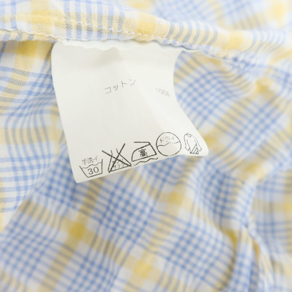 [Used] Finamore Check Cotton Casual Shirt Blue x Yellow x White [38] [Condition Rank B] ​​[Men&