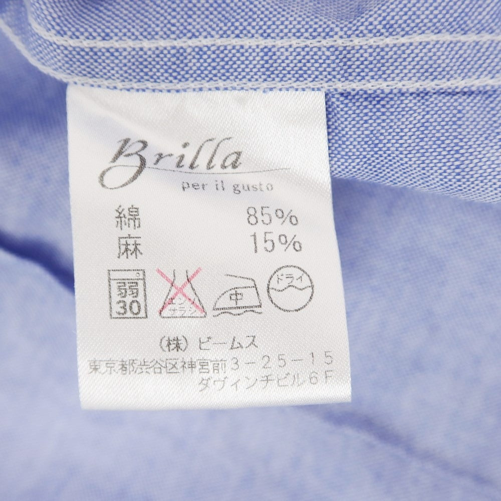 [Used] Brilla per il gusto Cotton Horizontal Collar Shirt Blue [XS] [Condition Rank B] ​​[Men&