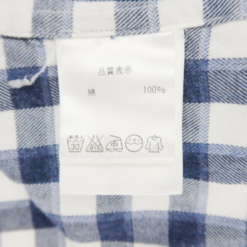 [Used] GUY ROVER Check Flannel Shirt Navy x White [XS] [Condition Rank C] [Men&