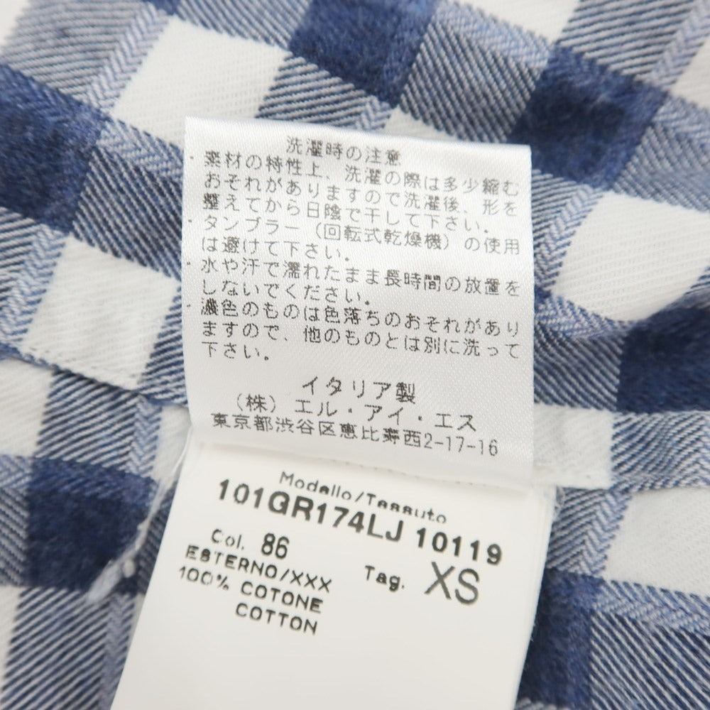 [Used] GUY ROVER Check Flannel Shirt Navy x White [XS] [Condition Rank C] [Men&