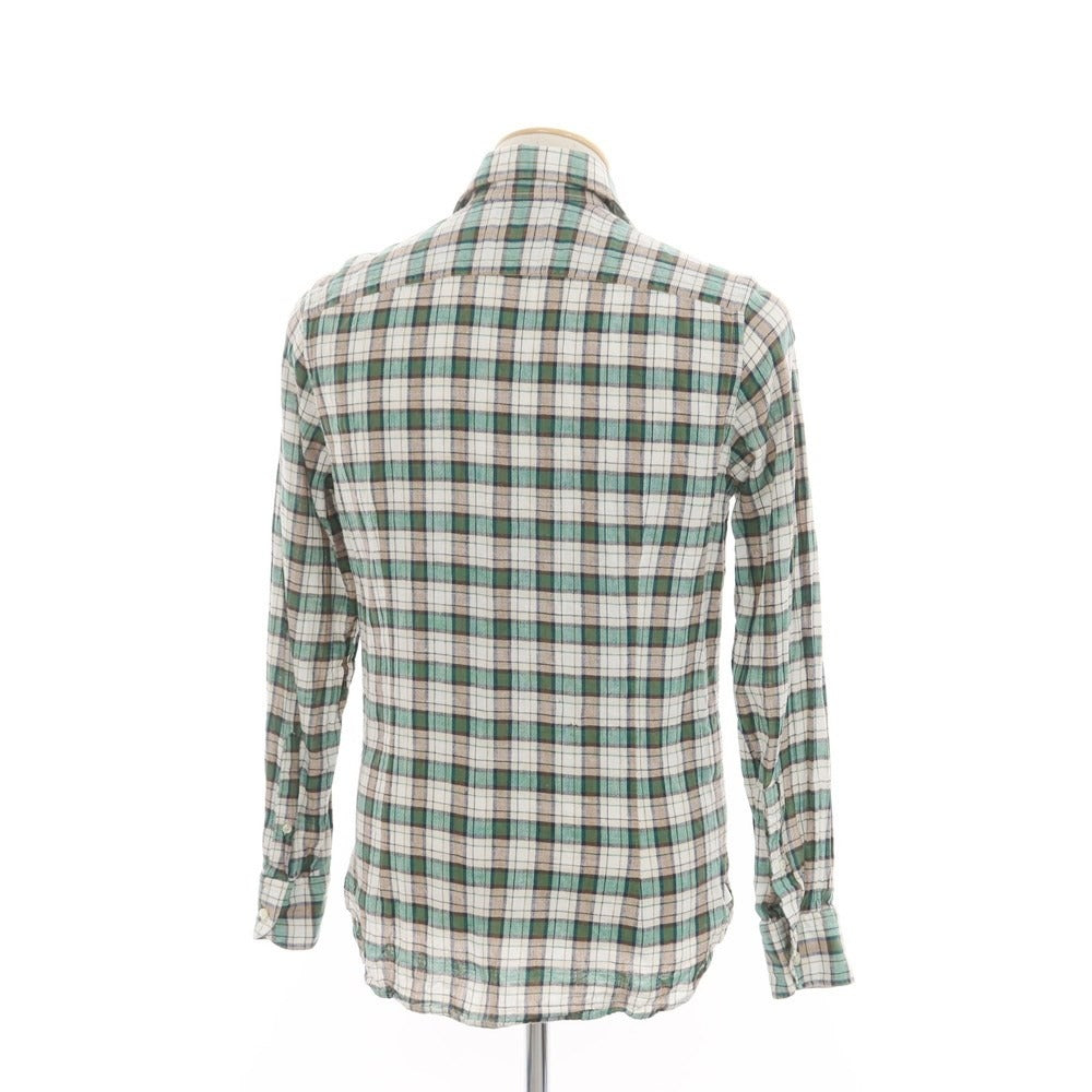 [Used] GUY ROVER Cotton Linen Check Casual Shirt Green x Beige [XS] [Condition Rank B] ​​[Men&