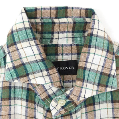 [Used] GUY ROVER Cotton Linen Check Casual Shirt Green x Beige [XS] [Condition Rank B] ​​[Men&