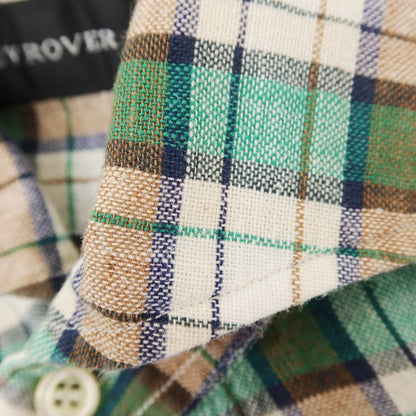 [Used] GUY ROVER Cotton Linen Check Casual Shirt Green x Beige [XS] [Condition Rank B] ​​[Men&