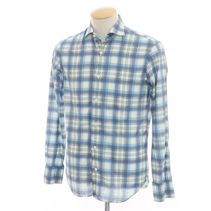 [Used] Emme te. Enne Check print casual shirt, blue x white [XS] [Condition rank B] ​​[Men&