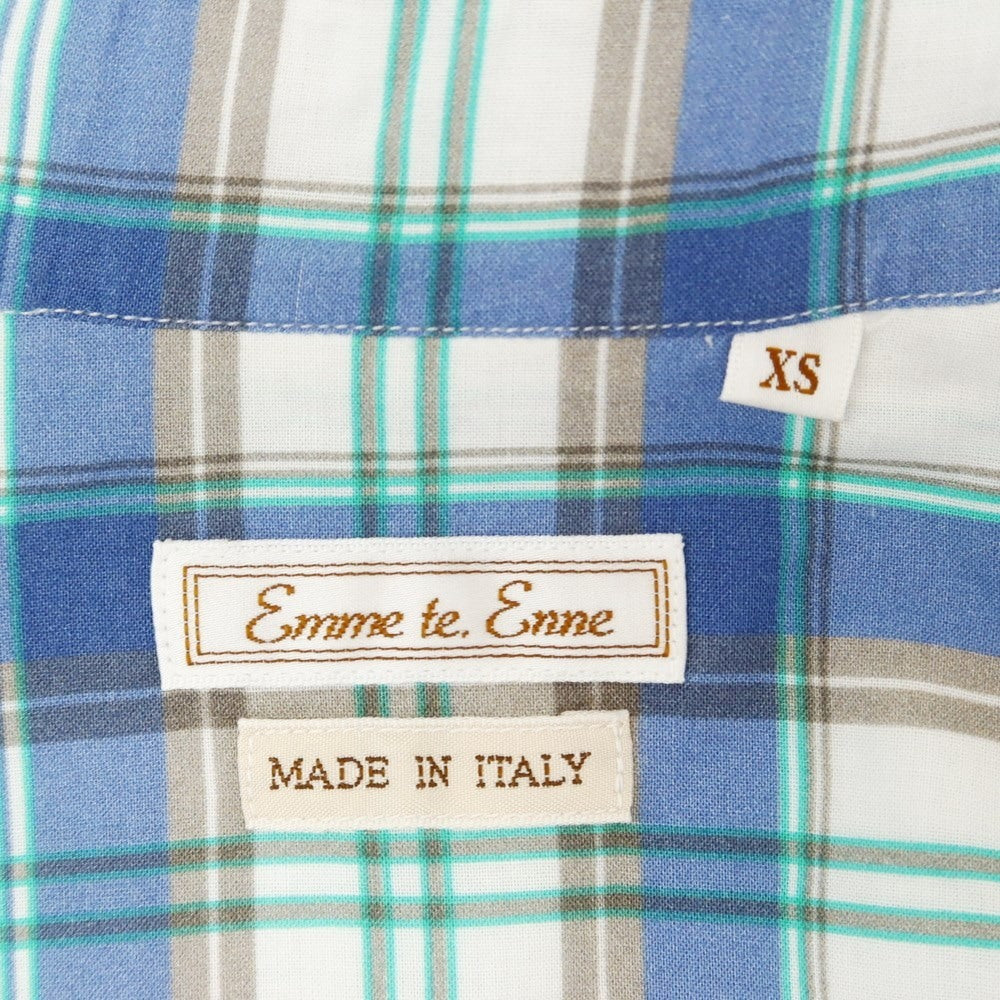 [Used] Emme te. Enne Check print casual shirt, blue x white [XS] [Condition rank B] ​​[Men&