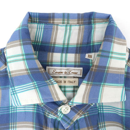 [Used] Emme te. Enne Check print casual shirt, blue x white [XS] [Condition rank B] ​​[Men&