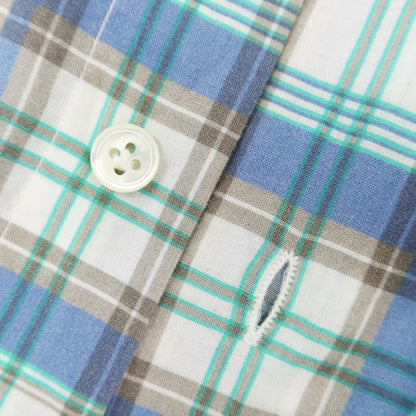 [Used] Emme te. Enne Check print casual shirt, blue x white [XS] [Condition rank B] ​​[Men&