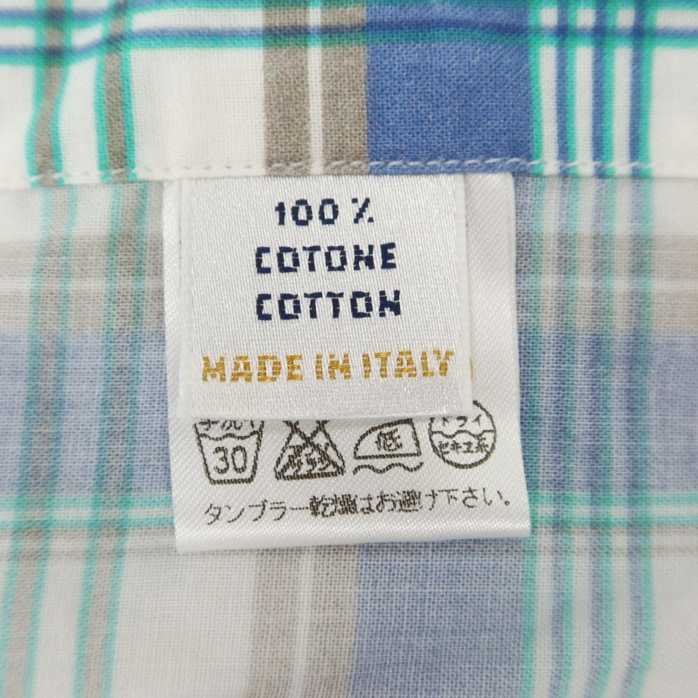 [Used] Emme te. Enne Check print casual shirt, blue x white [XS] [Condition rank B] ​​[Men&