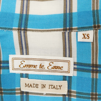 [Used] Emme te. Enne Check print casual shirt, blue x white [XS] [Condition rank B] ​​[Men&