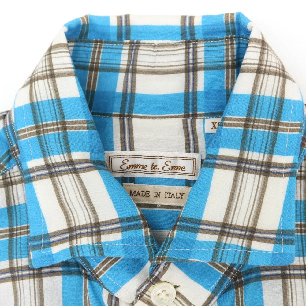 [Used] Emme te. Enne Check print casual shirt, blue x white [XS] [Condition rank B] ​​[Men&