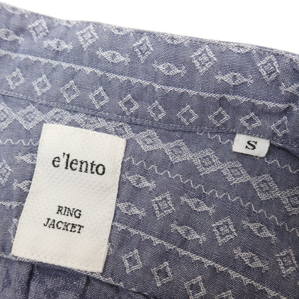 [Used] elento RING JACKET Native American print pullover casual shirt, grayish navy [S] [Condition: B] [Men&