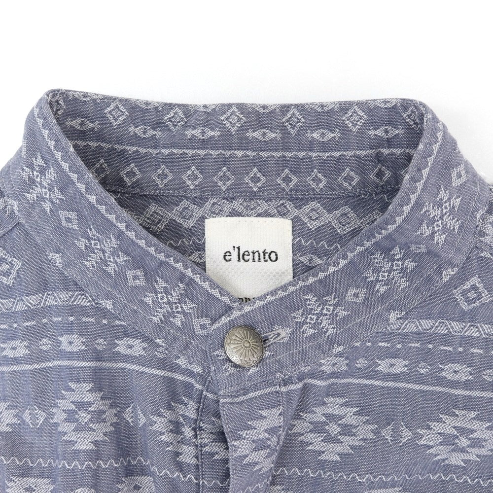 [Used] elento RING JACKET Native American print pullover casual shirt, grayish navy [S] [Condition: B] [Men&