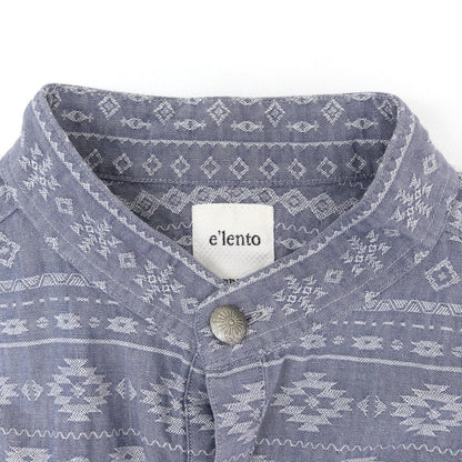 [Used] elento RING JACKET Native American print pullover casual shirt, grayish navy [S] [Condition: B] [Men&