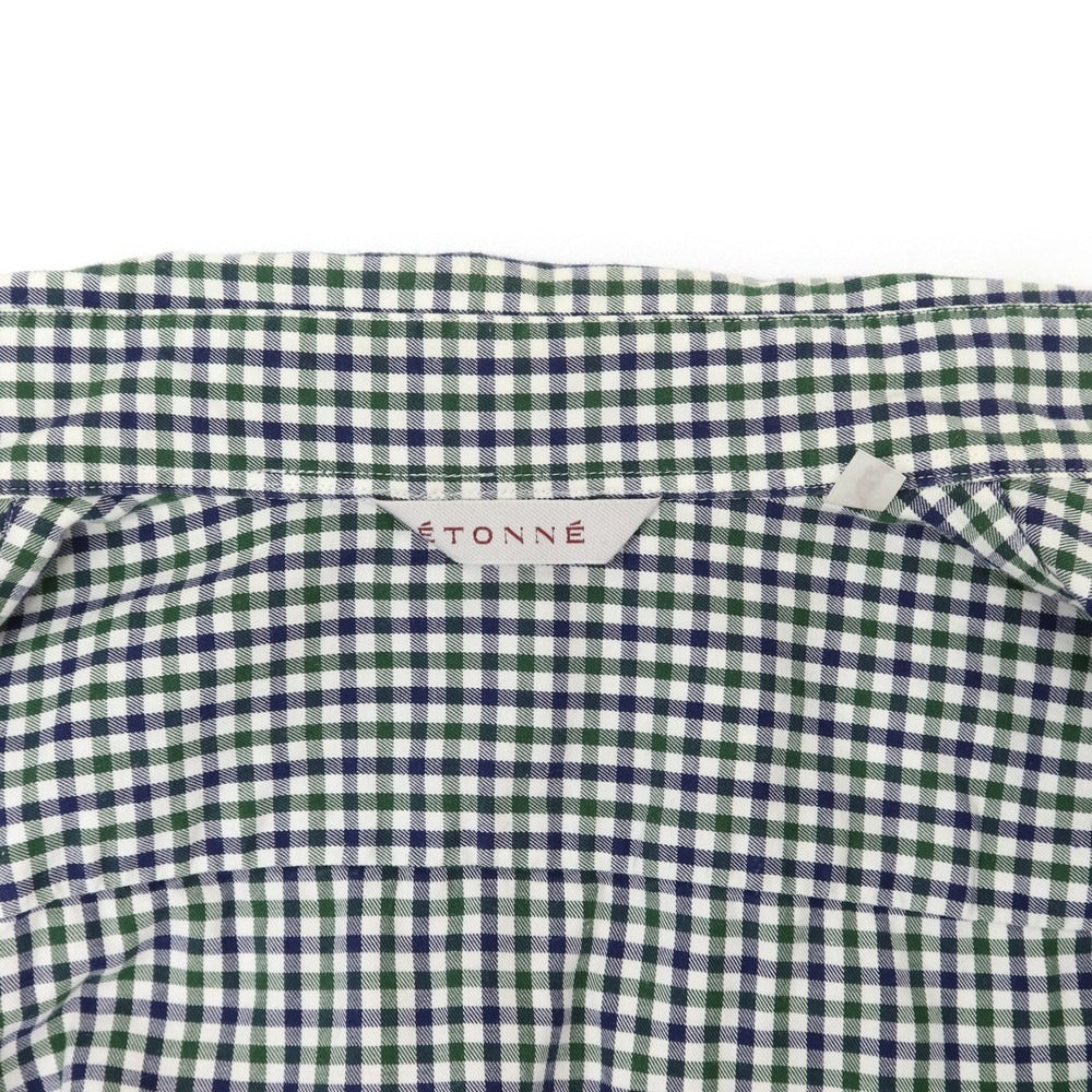 [Used] ETONNE Check Flannel Shirt Navy x Green x White [S] [Condition Rank C] [Men&