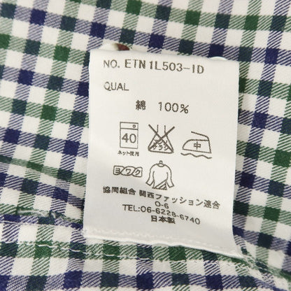 [Used] ETONNE Check Flannel Shirt Navy x Green x White [S] [Condition Rank C] [Men&