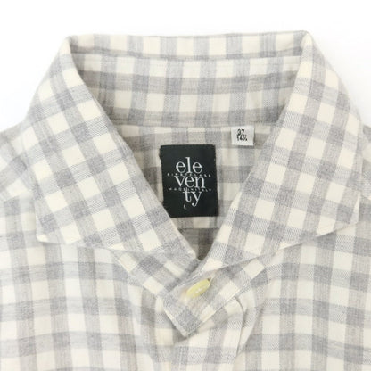 [Used] Eleventy Check Flannel Shirt Gray x White [37] [Condition Rank B] ​​[Men&