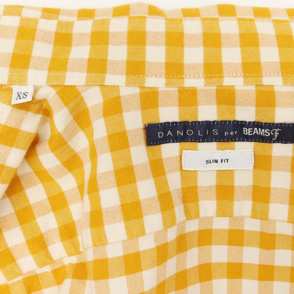 [Used] DANOLIS Cotton Check Casual Shirt Orange x Ivory [XS] [Condition Rank B] ​​[Men&