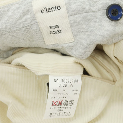 【中古】エレント リングヂャケット elento RING JACKET  コットン コーデュロイパンツ クリームベージュ【 44 】【 状態ランクB 】【 メンズ 】