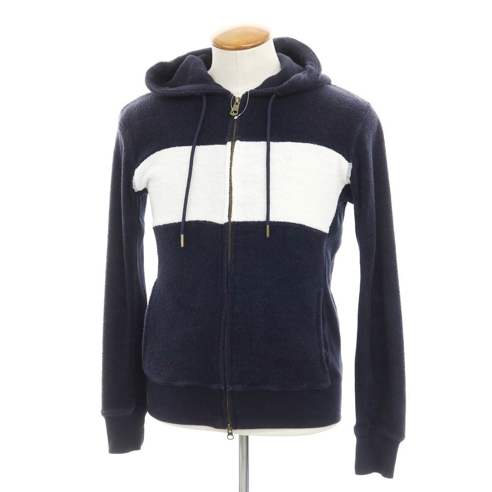 [Used] 1piu1uguale3 Cotton polyester zip-up hoodie Navy x White [Size M] [NVY] [S/S/A/W] [Condition Rank C] [Men&