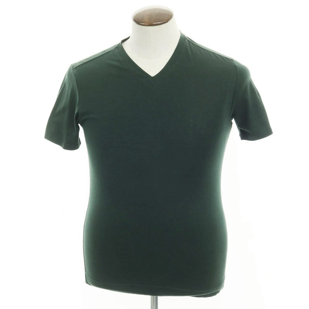 [Used] CRUCIANI Cotton V-neck short-sleeve T-shirt, dark green [Size 48] [GRN] [S/S] [Condition Rank C] [Men&