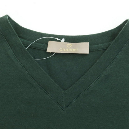 [Used] CRUCIANI Cotton V-neck short-sleeve T-shirt, dark green [Size 48] [GRN] [S/S] [Condition Rank C] [Men&