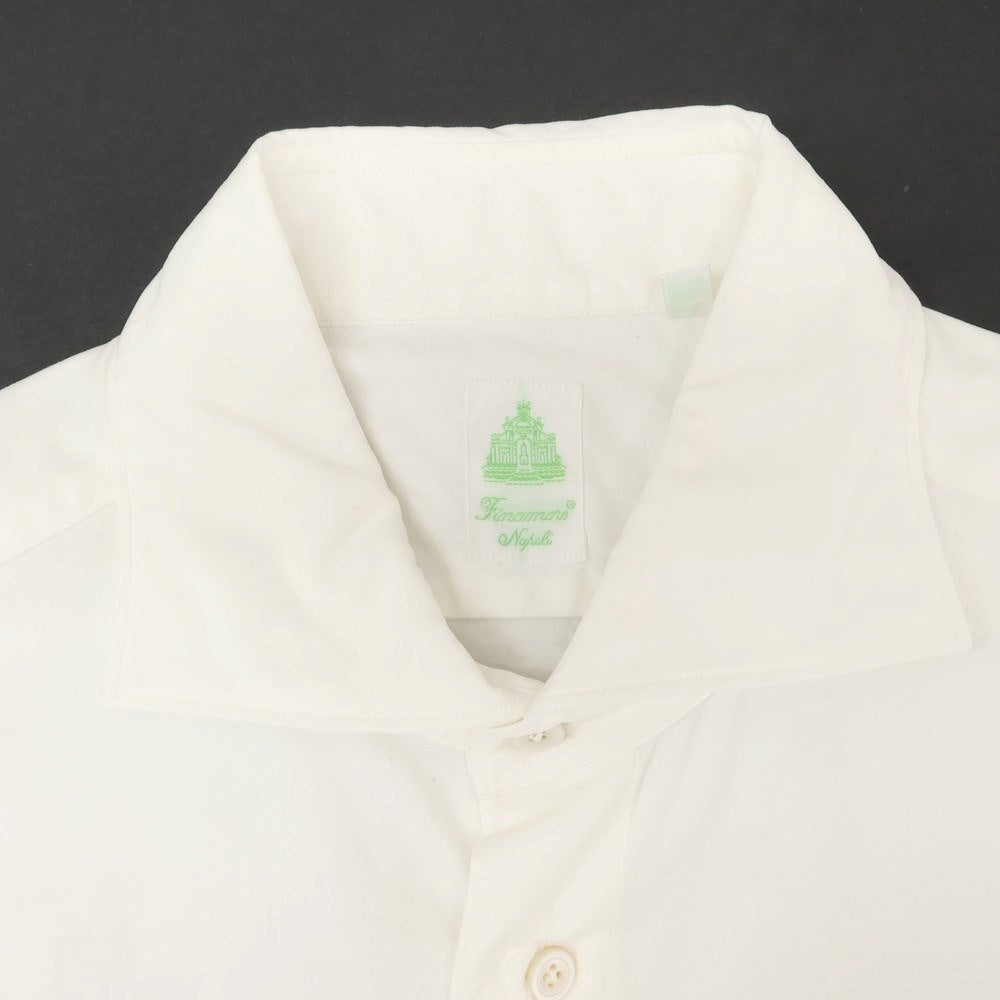 [Used] Finamore Broad Cotton Horizontal Collar Shirt White [M] [Condition Rank A] [Men&