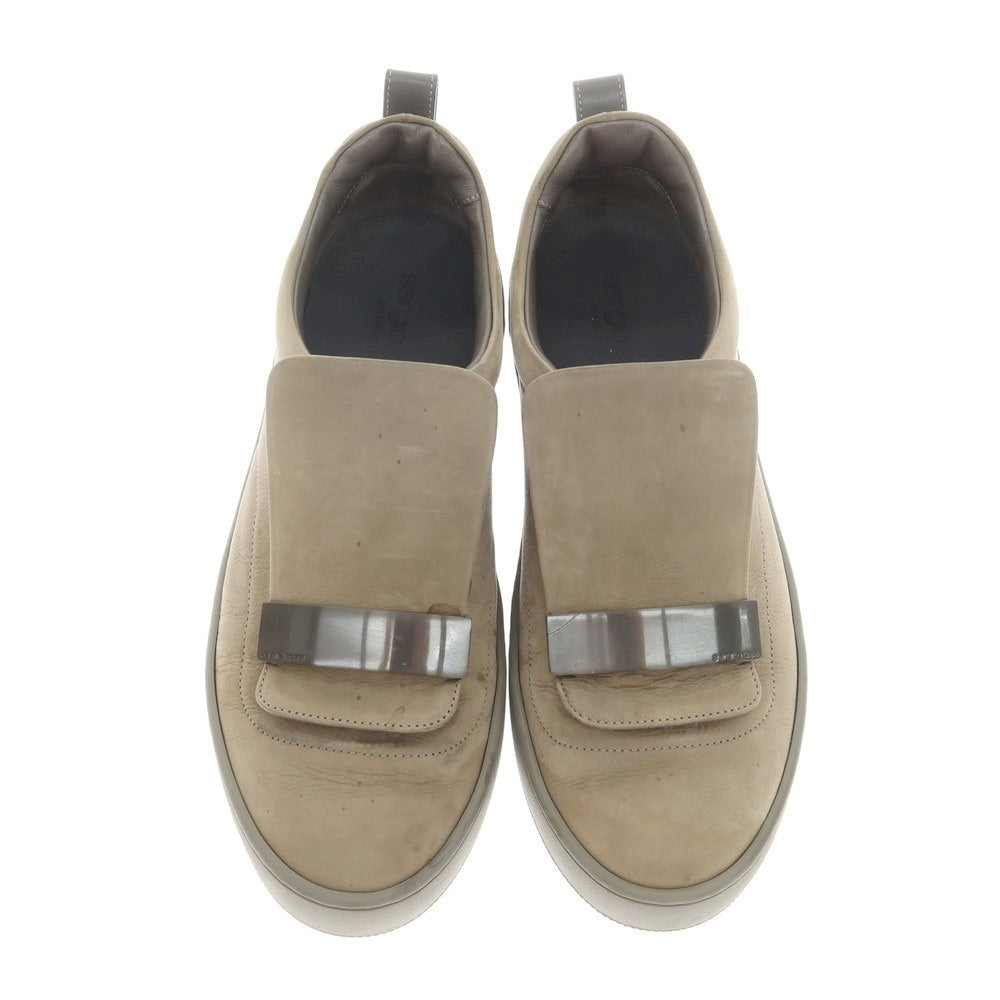 [Used] Sergio Rossi Nubuck Leather Slip-on Sneakers Beige [5] [Condition Rank C] [Men&