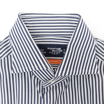 [Used] Makers Shirt Kamakura Striped Dress Shirt Off-White x Navy [37] [Condition Rank B] ​​[Men&