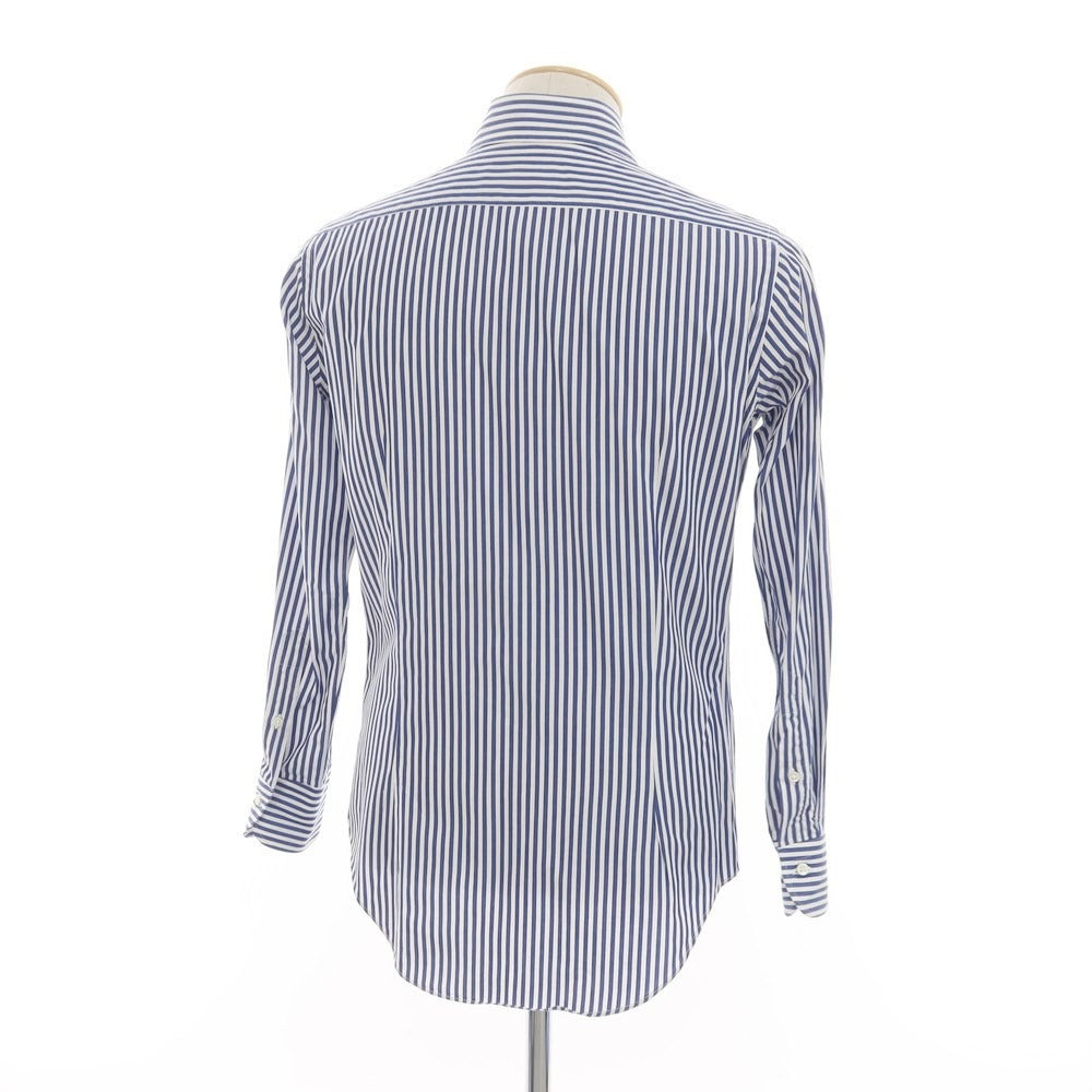 [Used] Makers Shirt Kamakura Striped Dress Shirt White x Blue [37] [Condition Rank B] ​​[Men&