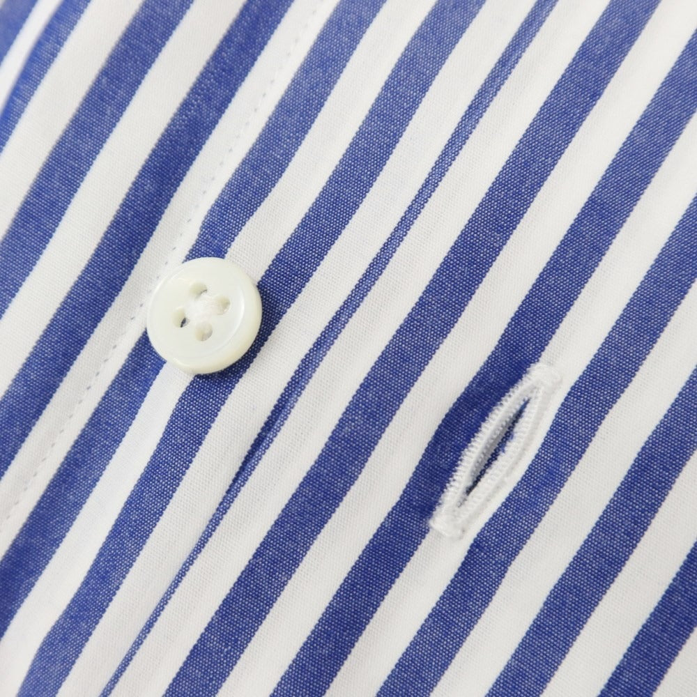 [Used] Makers Shirt Kamakura Striped Dress Shirt White x Blue [37] [Condition Rank B] ​​[Men&