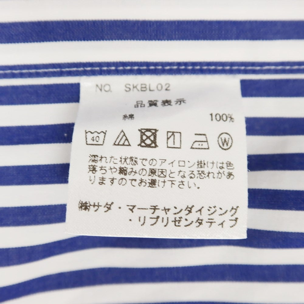 [Used] Makers Shirt Kamakura Striped Dress Shirt White x Blue [37] [Condition Rank B] ​​[Men&