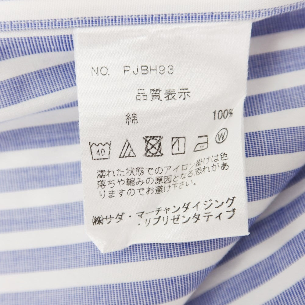 【中古】メイカーズシャツ カマクラ Makers Shirt 鎌倉 ストライプ ドレスシャツ ブルーxホワイト【 37 】【 状態ランクB 】【 メンズ 】